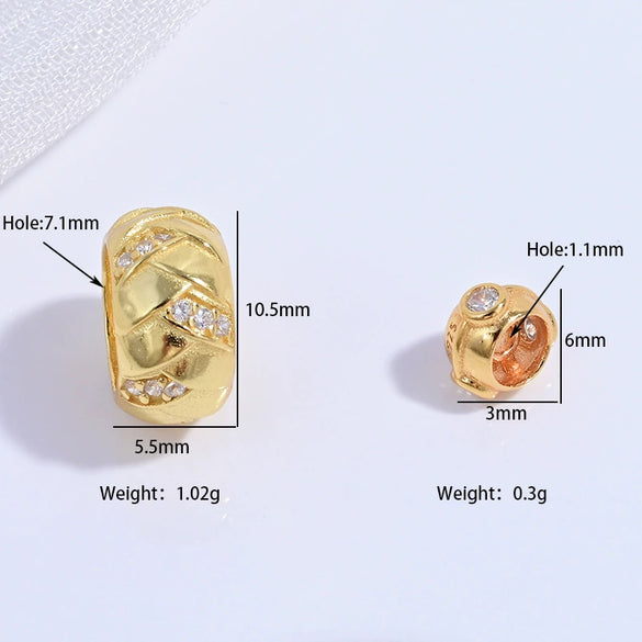 S925 Sterling Silver Zirconium Hollow Barrel Braided Ball Beads Handmade Diy Bracelet Necklace Accessories