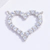 S925 Sterling Silver Zirconium Inlaid Double Hanging Heartshaped Pendant Fashion Necklace