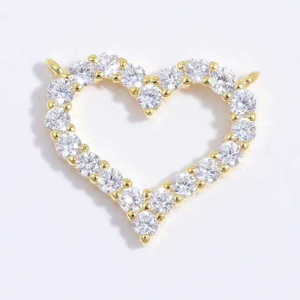 S925 Sterling Silver Zirconium Inlaid Double Hanging Heartshaped Pendant Fashion Necklace
