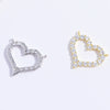 S925 Sterling Silver Zirconium Inlaid Double Hanging Heartshaped Pendant Fashion Necklace