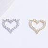 S925 Sterling Silver Zirconium Inlaid Double Hanging Heartshaped Pendant Fashion Necklace