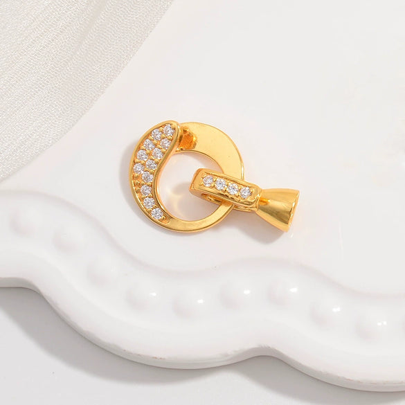 S925 Sterling Silver Zirconium Multirow Pearl Horseshoe Ushaped Handmade Diy Buckle