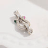 S925 Sterling Silver Zirconium Multirow Pearl Horseshoe Ushaped Handmade Diy Buckle