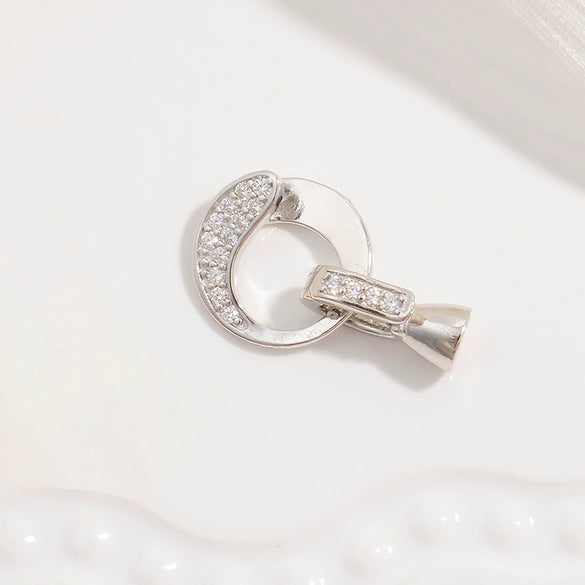 S925 Sterling Silver Zirconium Multirow Pearl Horseshoe Ushaped Handmade Diy Buckle