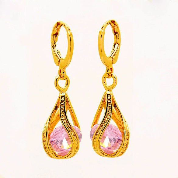 Zircon Jewelry Water Drop Hollow Earrings Bridal Wedding Earrings New Ornaments
