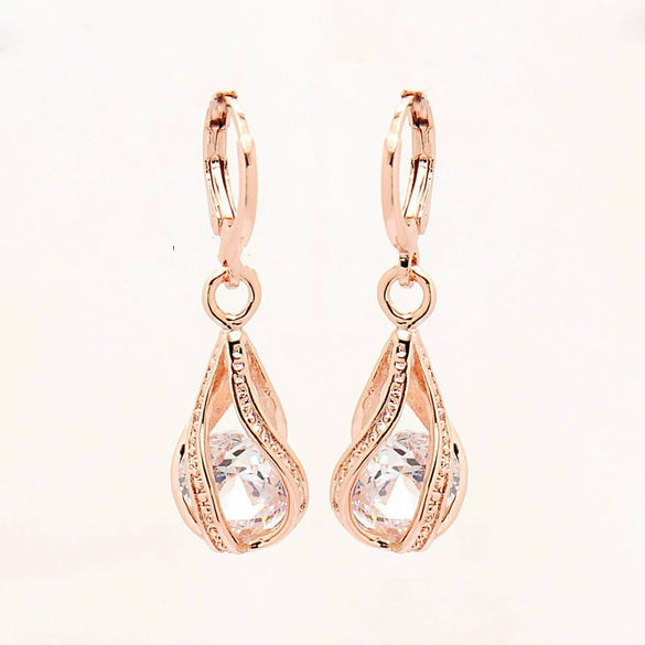 Zircon Jewelry Water Drop Hollow Earrings Bridal Wedding Earrings New Ornaments