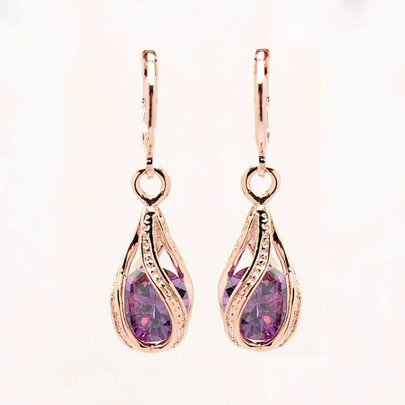 Zircon Jewelry Water Drop Hollow Earrings Bridal Wedding Earrings New Ornaments