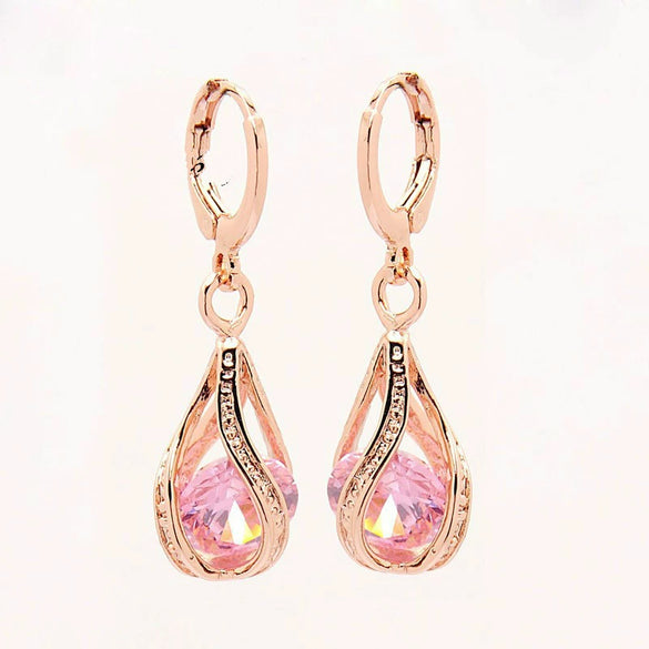 Zircon Jewelry Water Drop Hollow Earrings Bridal Wedding Earrings New Ornaments