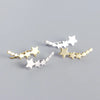 S925 Silver Geometric Row Five-Pointed Star Earrings Wholesale Nihaojewelry