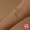S925 Sterling  Double Buckle Single Row Diamond-Studded Necklace Bracelet Jewelry Suit   All-Matching Graceful Accessories