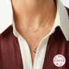 S925 Sterling  Double Buckle Single Row Diamond-Studded Necklace Bracelet Jewelry Suit   All-Matching Graceful Accessories