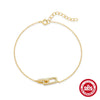 S925 Sterling  Double Buckle Single Row Diamond-Studded Necklace Bracelet Jewelry Suit   All-Matching Graceful Accessories