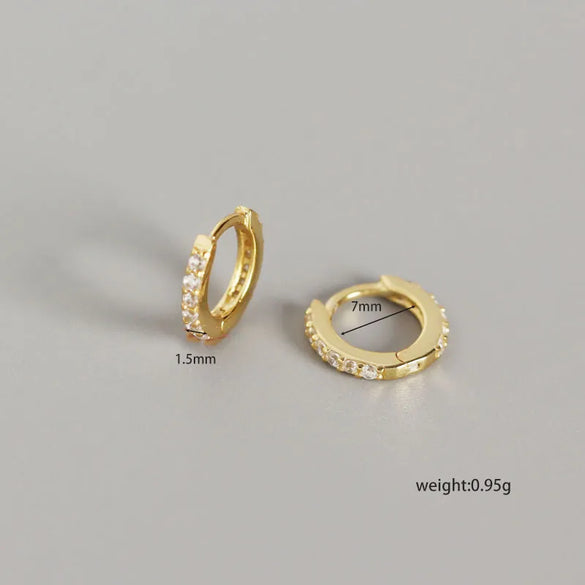S925 Sterling Silver Round Micro-Inlaid Zircon Earrings Wholesale Nihaojewelry