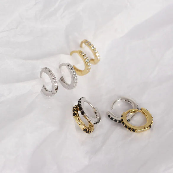 S925 Sterling Silver Round Micro-Inlaid Zircon Earrings Wholesale Nihaojewelry