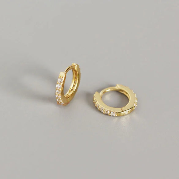 S925 Sterling Silver Round Micro-Inlaid Zircon Earrings Wholesale Nihaojewelry