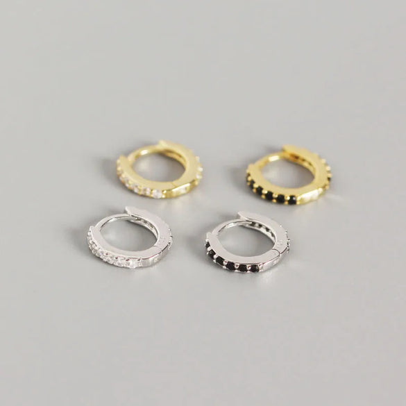 S925 Sterling Silver Round Micro-Inlaid Zircon Earrings Wholesale Nihaojewelry
