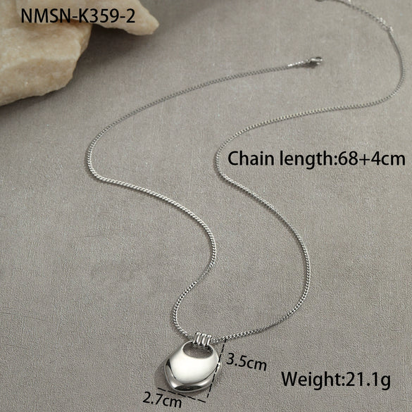 Saddle Bag Necklace Stainless Steel Geometric Style Electroplated For Women