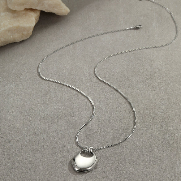 Saddle Bag Necklace Stainless Steel Geometric Style Electroplated For Women