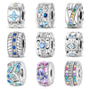 Safety Buckle Hanging Beads Diy Jewelry Accessories Bracelet Silver Plated Dripping Oil Design