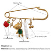 Safety Pin Brooch 316L Stainless Steel Electroplated For Women Fashion Style