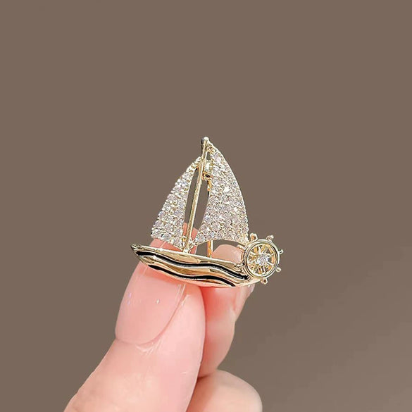 Sailing Brooch Alloy Electroplated For Men And Women
