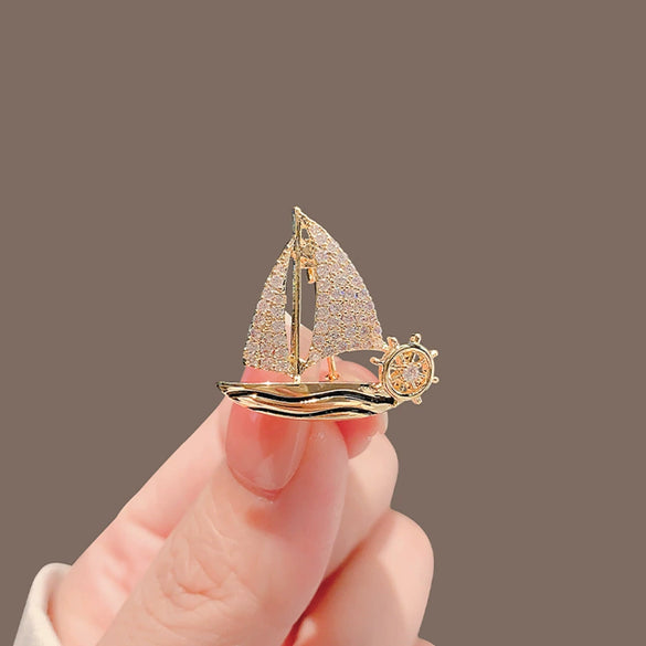 Sailing Brooch Alloy Electroplated For Men And Women