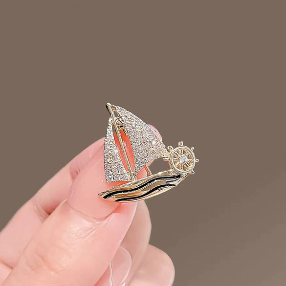 Sailing Brooch Alloy Electroplated For Men And Women