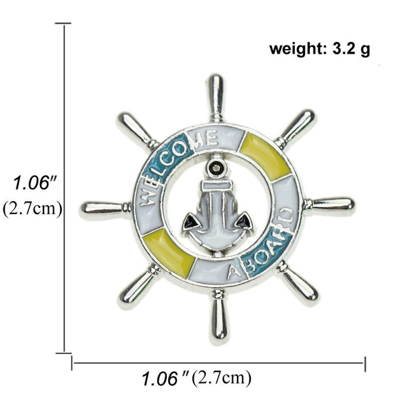 Sailing Brooch Alloy Jewelry Retro Temperament Electroplated Unisex Badge Pin For Suit Sweater Cardigan