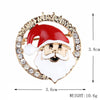 Santa Claus Cartoon Brooch Pin With Electroplated Alloy And Artificial Gemstone Accents For Unisex Christmas Accessories