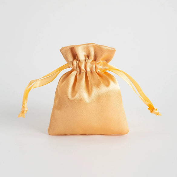 Satin Cloth Drawstring Bag For Jewelry Storage With Silk Screen Printing