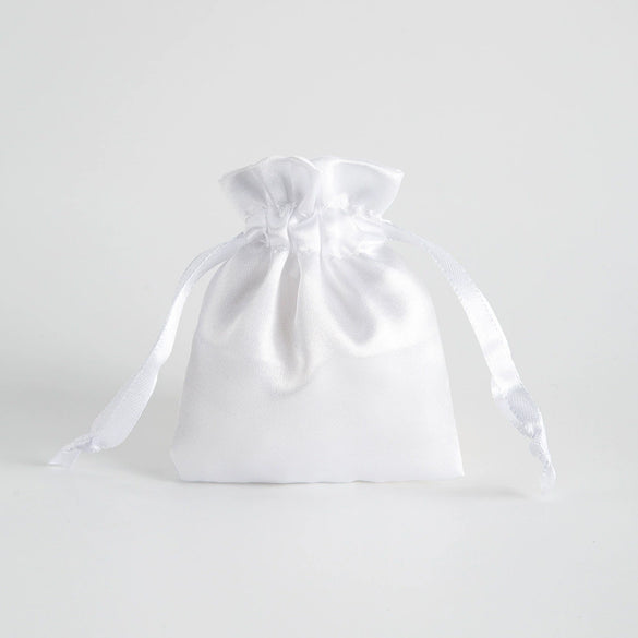 Satin Cloth Drawstring Bag For Jewelry Storage With Silk Screen Printing