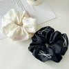 Satin Embroidered Handmade Hair Tie Skinfeel Fabric Light Luxury Style High Elasticity
