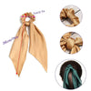 Satin Fabric Hair Ring And Square Scarf Handmade Solid Color High Elasticity