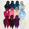 Satin Fabric Hair Ring And Square Scarf Handmade Solid Color High Elasticity