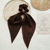 Satin Fabric Hair Ring And Square Scarf Handmade Solid Color High Elasticity