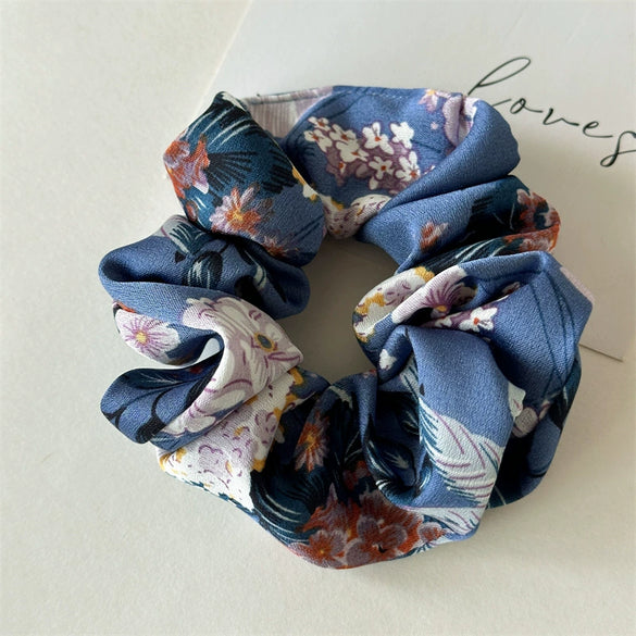 Satin Fabric Handmade Floral Women's Hair Ring With Printing And Dyeing
