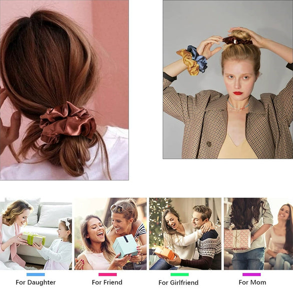 Satin Fabric Handmade Large Intestine Hair Ring Simple Elastic Hair Tie For Women Hair Accessories