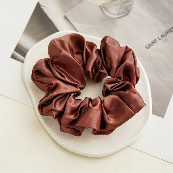 Satin Fabric Handmade Large Intestine Hair Ring Simple Elastic Hair Tie For Women Hair Accessories