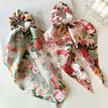 Satin Fabric Highend Plants And Flowers Printed Triangle Hair Band For Women