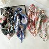Satin Fabric Highend Plants And Flowers Printed Triangle Hair Band For Women
