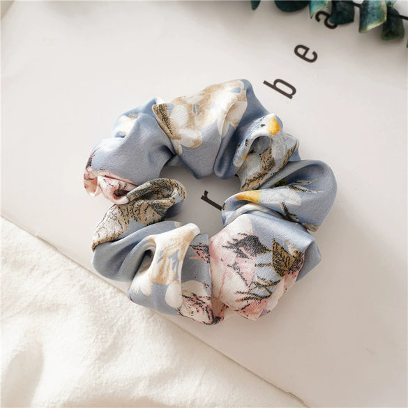 Satin Flower Large Intestine Hair Band Headdress Elastic Rubber Band Female Hair Rope Jewelry Seiko