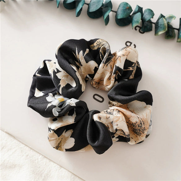 Satin Flower Large Intestine Hair Band Headdress Elastic Rubber Band Female Hair Rope Jewelry Seiko