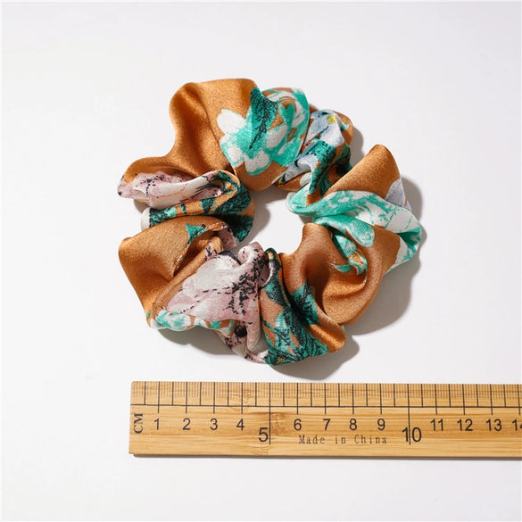 Satin Flower Large Intestine Hair Band Headdress Elastic Rubber Band Female Hair Rope Jewelry Seiko