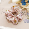 Satin Intestine Style Elastic Women's Hair Ring Headwear With Floral Design And Seiko Craftsmanship