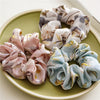 Satin Intestine Style Elastic Women's Hair Ring Headwear With Floral Design And Seiko Craftsmanship