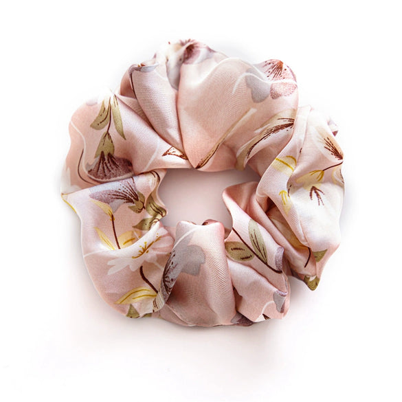 Satin Intestine Style Elastic Women's Hair Ring Headwear With Floral Design And Seiko Craftsmanship