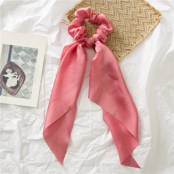 Satin Knotted Hair Ring Ponytail Ribbon Head Jewelry Seiko High Elasticity