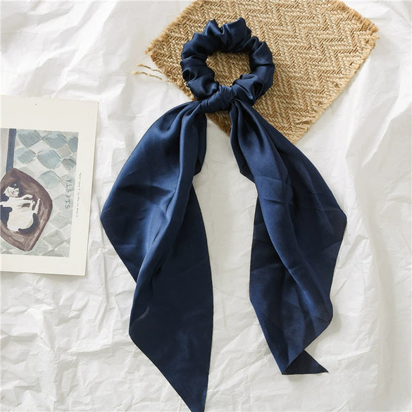 Satin Knotted Hair Ring Ponytail Ribbon Head Jewelry Seiko High Elasticity