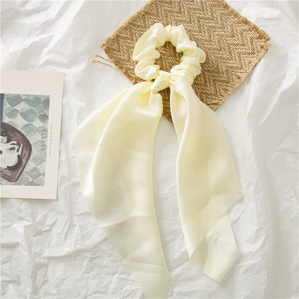 Satin Knotted Hair Ring Ponytail Ribbon Head Jewelry Seiko High Elasticity