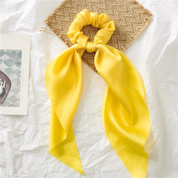 Satin Knotted Hair Ring Ponytail Ribbon Head Jewelry Seiko High Elasticity